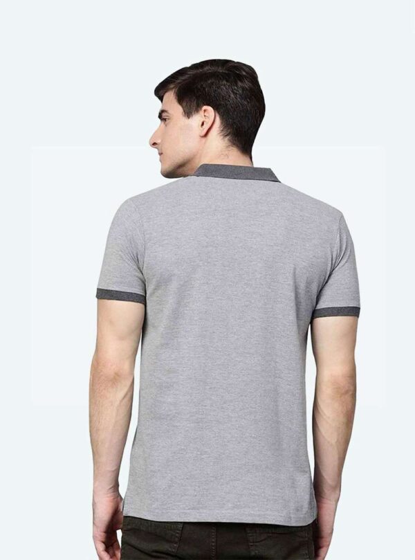 Men’s Melange Solid Polo T-Shirt - Image 2